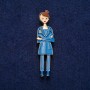 Nurse Brooch, blue enamel, golden metal 17×66mm