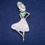 Brooch Pendant Madam with Pearl and Halosite 37x85mm