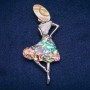 Brooch Pendant Madam with Mother of Pearl and Halotisis 43x84mm