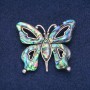 Brooch Pendant Butterfly with Pearl and Chalcedony 49x41mm