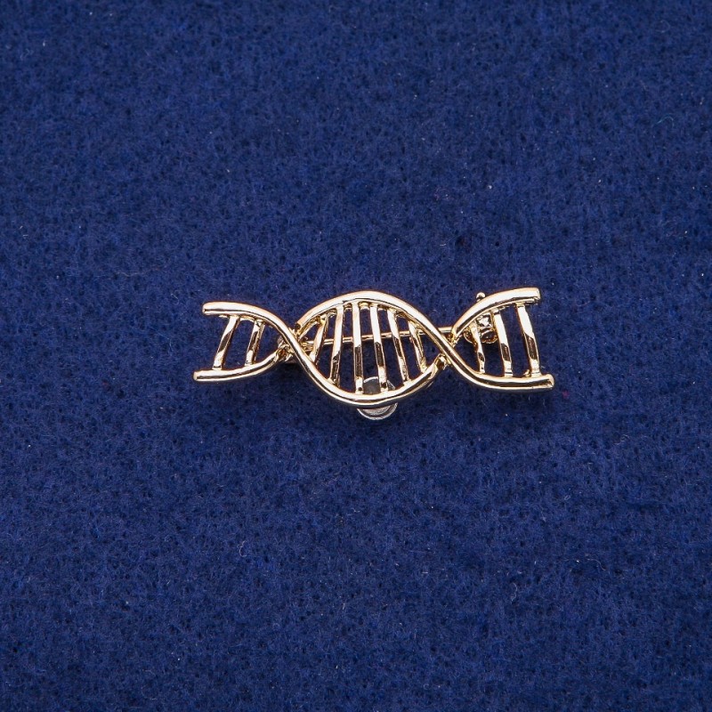 Brooch Spiral DNA 13x40mm, golden metal