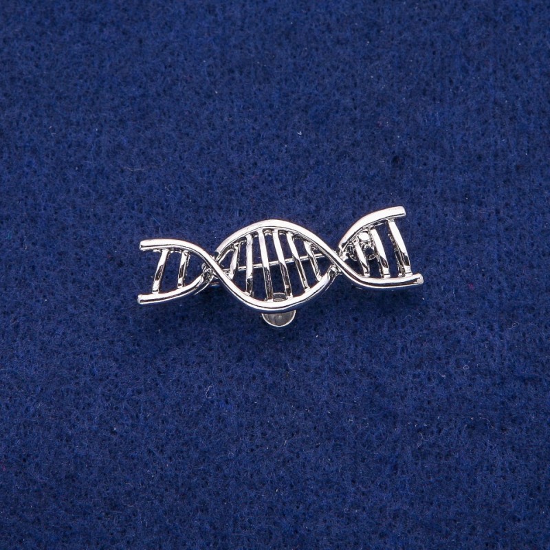 Brooch Spiral DNA 13x40mm, silver-colour metal