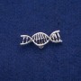 Brooch Spiral DNA 13x40mm, silver-colour metal