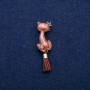 Brooch Cat with Enamel and Paintbrush Tail 14x50mm, Gold-Tone Metal