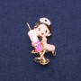 Nurse Brooch Multicolor Enamel, Gold-tone Metal 27x44mm