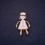 Brooch Nurse enamel white 42x26mm gold-tone metal
