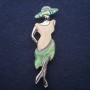 Brooch Pendant Lady with Mother-of-Pewter and Chalcedony 80x30mm +