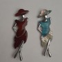 Brooch Pendant Lady with Pearl and Chalcedony 80x30mm +