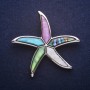 Brooch Pendant Sea Star with Chalcedony and Mother-of-Pewler 53x53mm