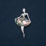 Ballerina Brooch-Pendant with natural Paua Shell 80×45mm