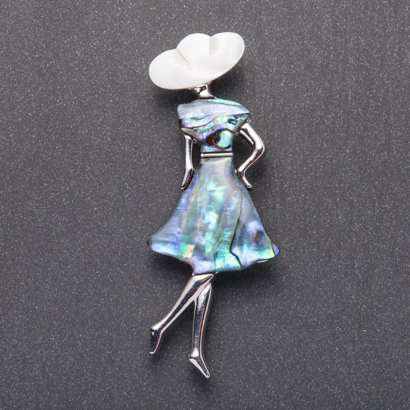 Pendant-brooch Madame Haliotis 8, 4x3 cm
