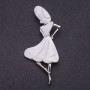 Pendant brooch Madam Pearl Metallic colour: silver, length 8.4 cm