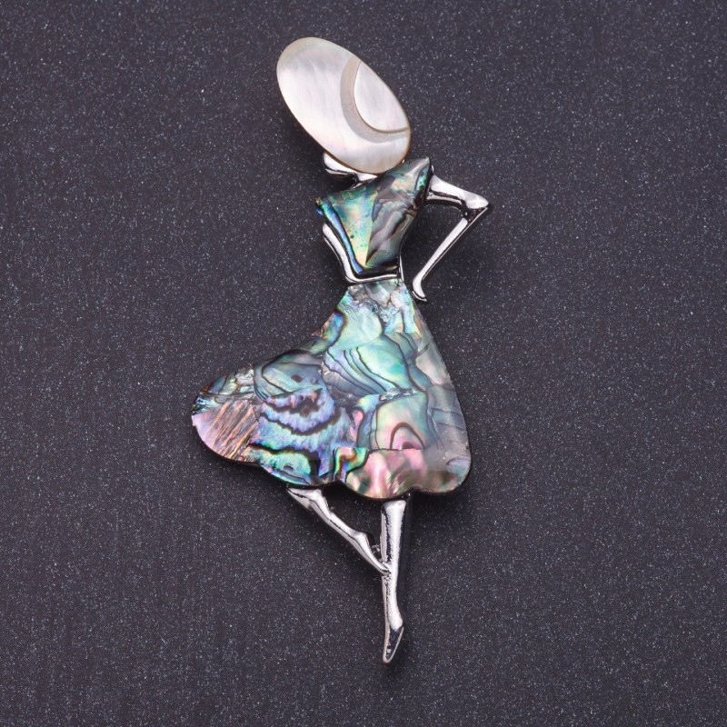 Pendant-Pendant Madam Halitosis Pearlized color of metal "silver", length 8.4 cm