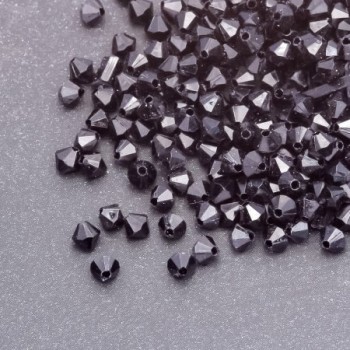 Black Plastic Bicone Beads 4x4mm, 0.5kg Pack