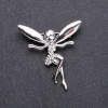 Brooch: Elf Maiden in White Crystals 43x42mm White Metal
