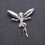 Brooch: Elf Maiden in White Crystals 43x42mm White Metal