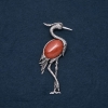 Brooch Pendant Heron with Natural Aventurine "Golden Sand" 80x30mm