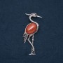 Brooch Pendant Heron with Natural Aventurine "Golden Sand" 80x30mm