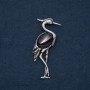 Brooch Pendant Heron with Natural Stone Aventurine Blue Sand Night of Cairo 80×30mm