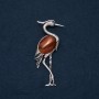 Heron Pendant-Brooch with Carnelian 80x30mm