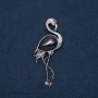 Brooch Pendant Flamingo with Natural Stone Aventurine Blue Sand Cairo Night 85x30mm