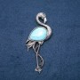 Brooch pendant Flamingo with natural stone "Turquoise" (artificial) 85x30mm