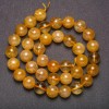 Rutilated Quartz Natural Stone Beads, smooth round, diameter 10 (+/-) mm, length 38cm