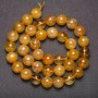 Rutilated Quartz Natural Stone Beads, smooth round, diameter 10 (+/-) mm, length 38cm