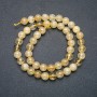 Beads on Strand Natural Stone Rutilated Quartz Smooth Round, Diameter 8mm +/-, Length 39cm +