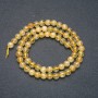 Beads on a Strand Natural Stone Rutilated Quartz Smooth Round, Diameter 6mm +/-, Length 39cm +