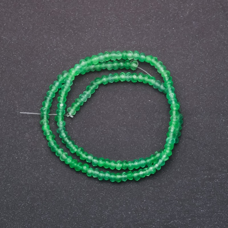 Beads Dyed Artificial Stone "Chrysolite" Faceted Rondelle, Diameter 4x2mm Strand, Length 38cm