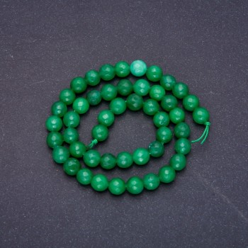 Chrysoprase (imit.) Beads on Thread, faceted round, diameter 7.5mm, length 36cm+