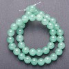 Natural nephrite beads Smooth round bead 10 mm diameter (+/-), thread length 38 cm