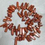 Natural Stone Strand Red Jasper Chip "Needle", Diameter 20x8mm, Length 39cm +