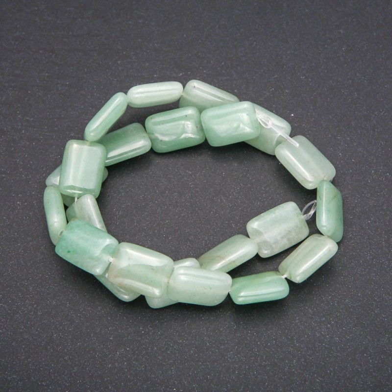 Natural nephrite beads Rectangle shape, diameter 13x18 mm (+/-), thread length 38 cm (+/-)