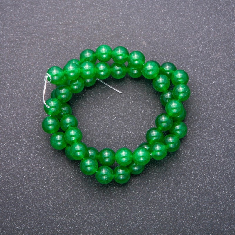 Beads on a Thread Chrysoprase Smooth Round, diameter 8 (+/-) mm, length 38cm