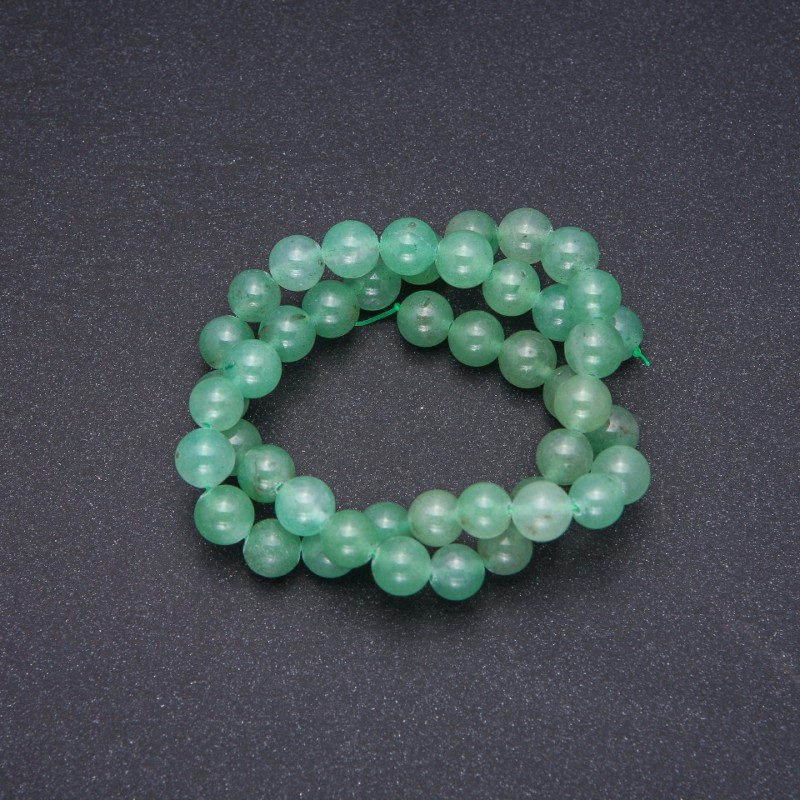 Natural Jade Beads on Thread, Round, Diameter 8mm+/-, Length 38cm