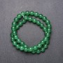 Nephrite beads on thread, smooth round bead, diameter 10mm+-, length 38cm+-