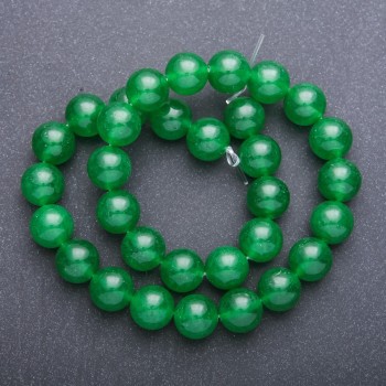 Beads Natural Chrysoprase Smooth Round, diameter 12+-mm on string, length 38+-cm