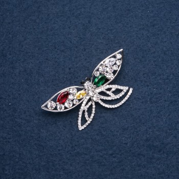 Brooch "Dragonfly" 60x30mm Metal Colour "Silver"