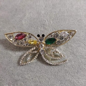 Brooch "Butterfly" 60x30mm golden-coloured metal