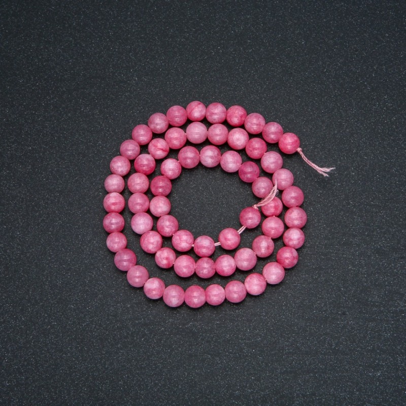 Tourmaline Beads on Thread (glossy) round bead, diameter 6mm, length 38cm +