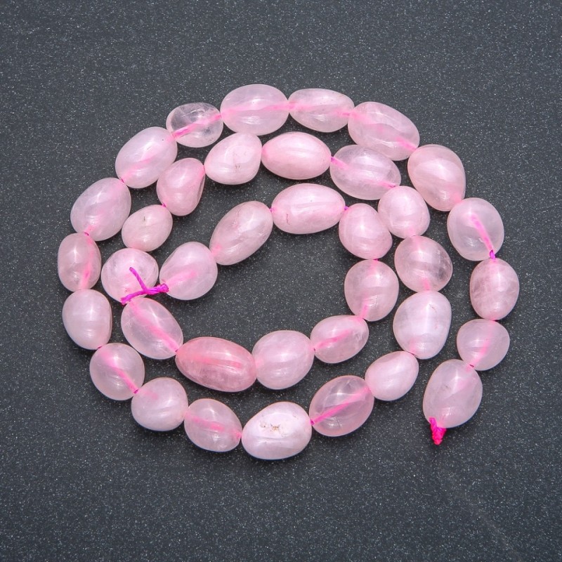 Beads on a Thread of Natural Stone Pink Quartz Round Faceted Beads, 9×12mm, 40cm Length +