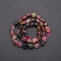 Natural Tourmaline Beads Cabochon Round, 7x9 mm approx, linked on thread, length 38 cm approx