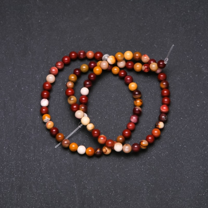 Jasper Mookaite Beads Smooth Round 4–5 mm, Thread 38 cm