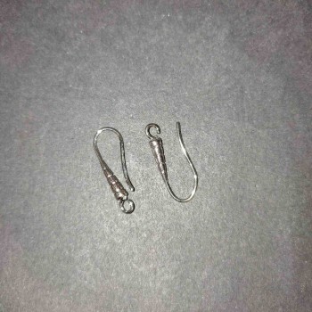 Ear posts for earrings, pair, grey metal, 20x3 mm, length 20 mm (pair)