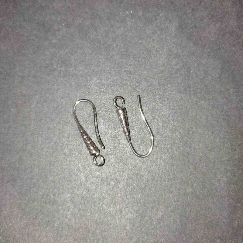 Ear posts for earrings, pair, grey metal, 20x3 mm, length 20 mm (pair)