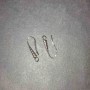 Ear posts for earrings, pair, grey metal, 20x3 mm, length 20 mm (pair)
