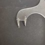 Earring posts with rhinestones 19×2 mm silver-coloured metal price per pair