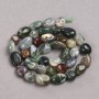 Jasper Beads on Thread - Multicolour Faceted Natural Stone Beads, 8x10mm, 40cm length